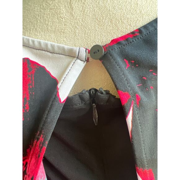 Worthington Woman Sleeveless Floral Black and Red Career Formal Sheath Dress XL - Picture 9 of 9